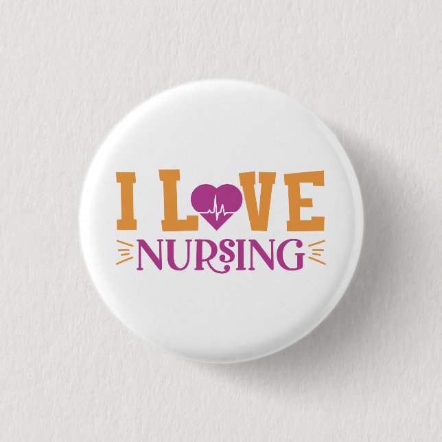 Badge Rond 2,50 Cm J'adore les soins infirmiers (Devant)