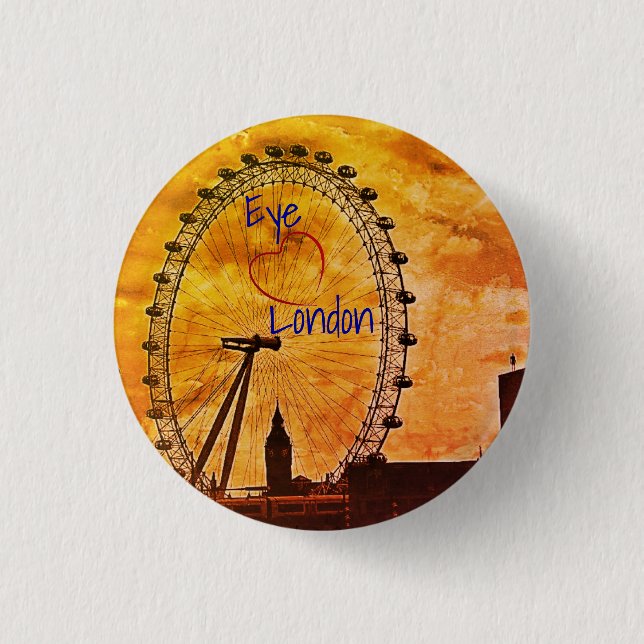 Badge Rond 2,50 Cm J'adore London Button (Devant)