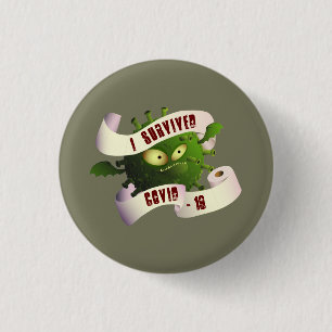 Badge Rond 2,50 Cm J'ai survécu au COVID-19