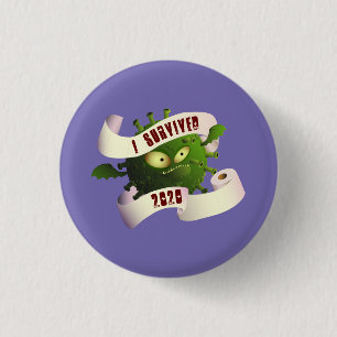 Badge Rond 2,50 Cm J'ai survécu en 2020