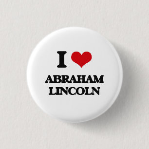Badge Rond 2,50 Cm J'aime Abraham Lincoln