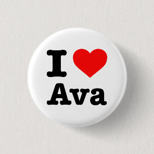 BADGE ROND 2,50 CM "J'AIME AVA "