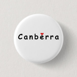 Badge Rond 2,50 Cm J'aime Canberra