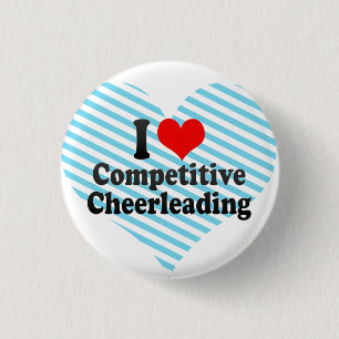 Badge Rond 2,50 Cm J'aime Cheerleading concurrentiel