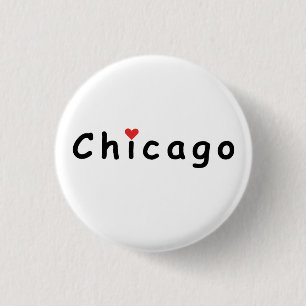 Badge Rond 2,50 Cm J'aime Chicago
