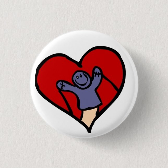 Badge Rond 2,50 Cm J'aime des marionnettes (Devant)