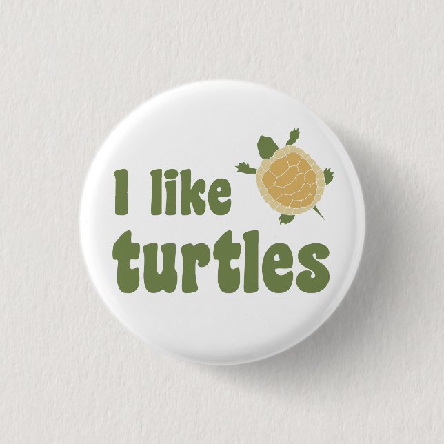 Badge Rond 2,50 Cm J'aime des tortues (Devant)