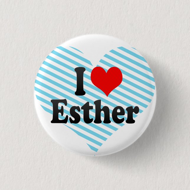 Badge Rond 2,50 Cm J'aime Esther (Devant)