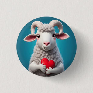 Badge Rond 2,50 Cm J'aime Ewe