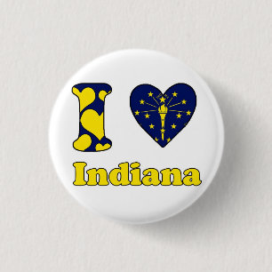 Badge Rond 2,50 Cm J'aime Indiana