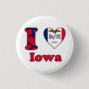 Badge Rond 2,50 Cm J'aime Iowa