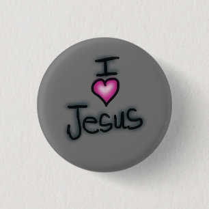 Badge Rond 2,50 Cm J'aime Jésus Je Chéri Jésus