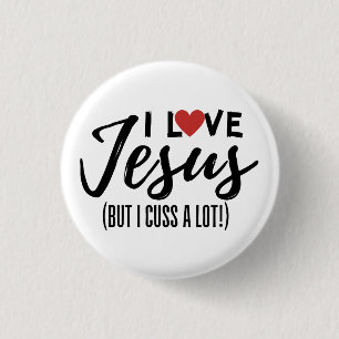 Badge Rond 2,50 Cm J'Aime Jésus (Mais J'Aime Beaucoup !)