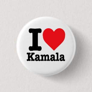 Badge Rond 2,50 Cm "J'aime Kamala"