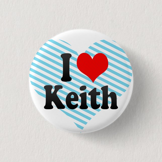 Badge Rond 2,50 Cm J'aime Keith (Devant)