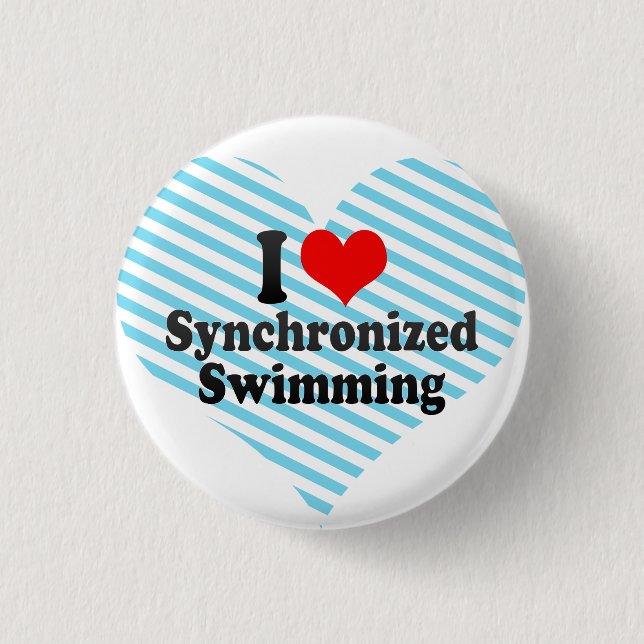 Badge Rond 2,50 Cm J'aime la natation synchronisée (Devant)