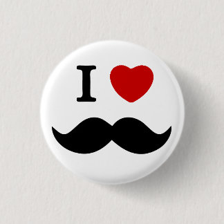 Badge Rond 2,50 Cm J'aime le bouton de moustache