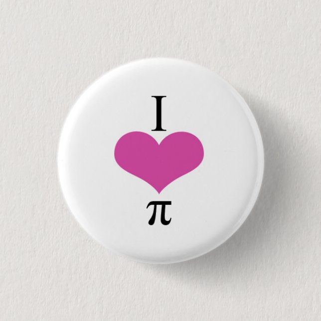 Badge Rond 2,50 Cm J'aime le bouton de pi (Devant)