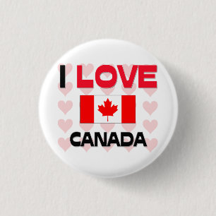 Badge Rond 2,50 Cm J'aime le Canada