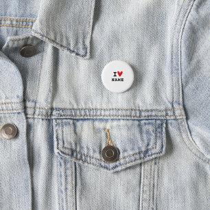 Badge Rond 2,50 Cm J'aime le coeur minimal