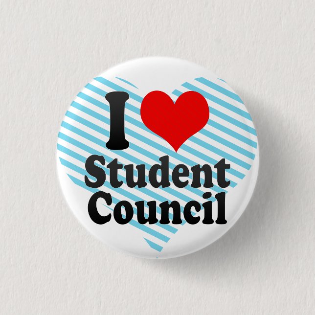Badge Rond 2,50 Cm J'aime le Conseil d'étudiant (Devant)