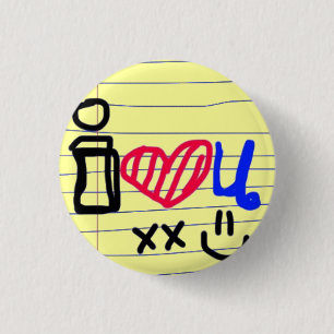 Badge Rond 2,50 Cm j'aime le griffonnage d'u