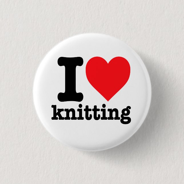 Badge Rond 2,50 Cm "J'aime le tricot" (Devant)