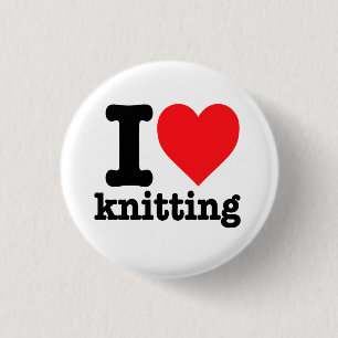 Badge Rond 2,50 Cm "J'aime le tricot"
