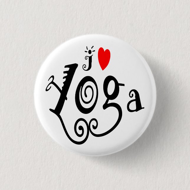 Badge Rond 2,50 Cm J'aime le yoga (Devant)