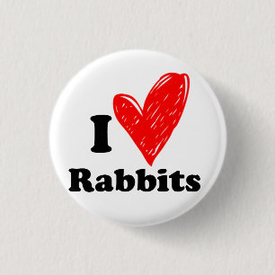 Badge Rond 2,50 Cm J'aime les lapins
