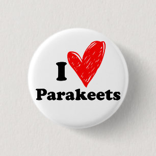 Badge Rond 2,50 Cm J'aime les perroquets