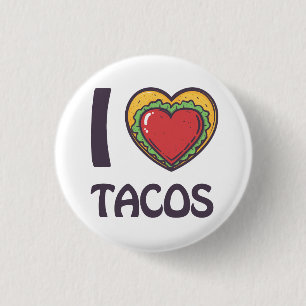 Badge Rond 2,50 Cm J'aime les Tacos
