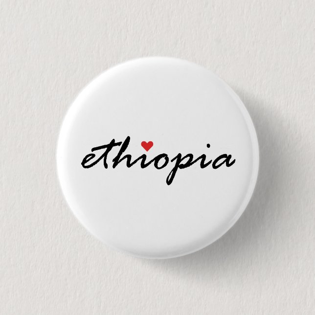 Badge Rond 2,50 Cm J'aime l'Éthiopie (Devant)