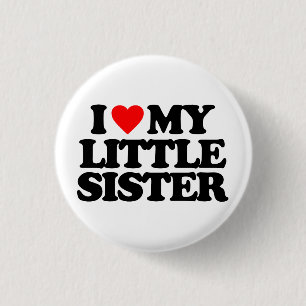 BADGE ROND 2,50 CM J'AIME MA PETITE SOEUR