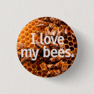 Badge Rond 2,50 Cm J'aime mes abeilles