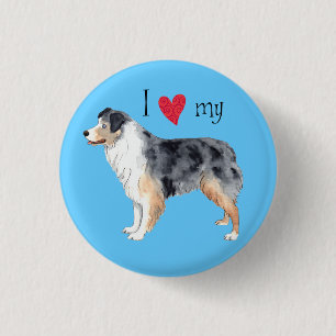 Badge Rond 2,50 Cm J'aime mon berger australien