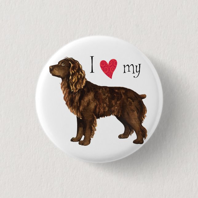 Badge Rond 2,50 Cm J'aime mon épagneul de Boykin (Devant)