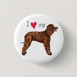 Badge Rond 2,50 Cm J'aime mon espagnol d'eau irlandais