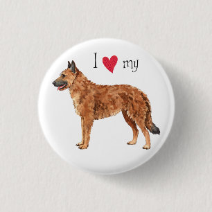 Badge Rond 2,50 Cm J'aime mon Laekenois belge