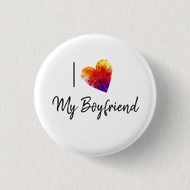 Badge Rond 2,50 Cm J'Aime Mon Petit Amis Pinback (Devant)