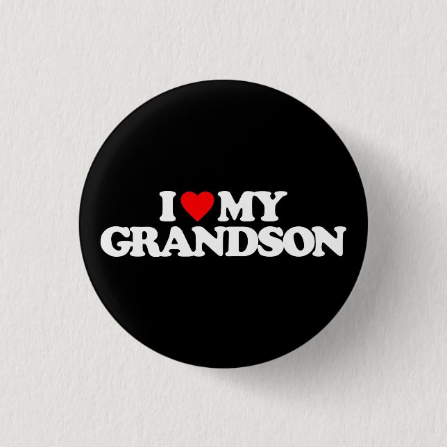 BADGE ROND 2,50 CM J'AIME MON PETIT-FILS (Devant)