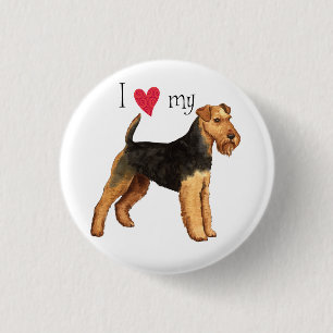 Badge Rond 2,50 Cm J'aime mon Terrier gallois