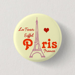 Badge Rond 2,50 Cm J'aime Paris . romantique