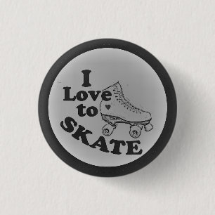Badge Rond 2,50 Cm J'aime patiner petit, 1 bouton rond de pouce de ¼