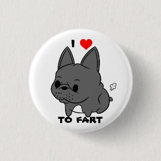 Badge Rond 2,50 Cm J'aime péter bouton (le noir)