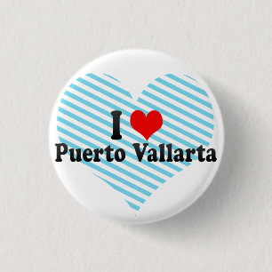 Badge Rond 2,50 Cm J'aime Puerto Vallarta, Mexique