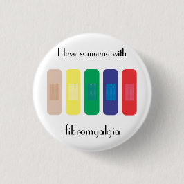 Badge Rond 2,50 Cm J'aime quelqu'un avec la fibromyalgie