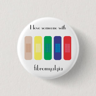 Badge Rond 2,50 Cm J'aime quelqu'un avec la fibromyalgie