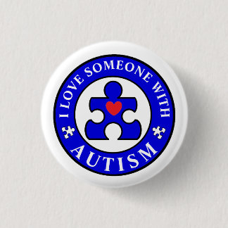 Badge Rond 2,50 Cm J'aime quelqu'un avec le mois de sensibilisation