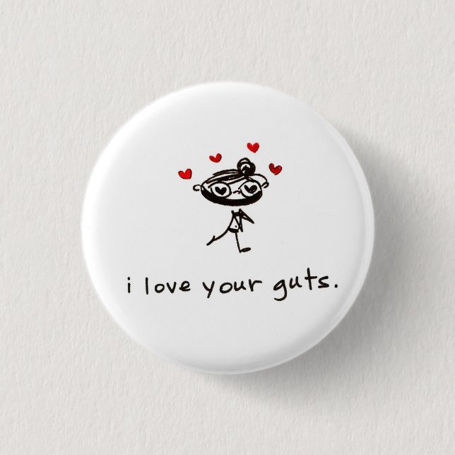 Badge Rond 2,50 Cm j'aime vos entrailles (Devant)